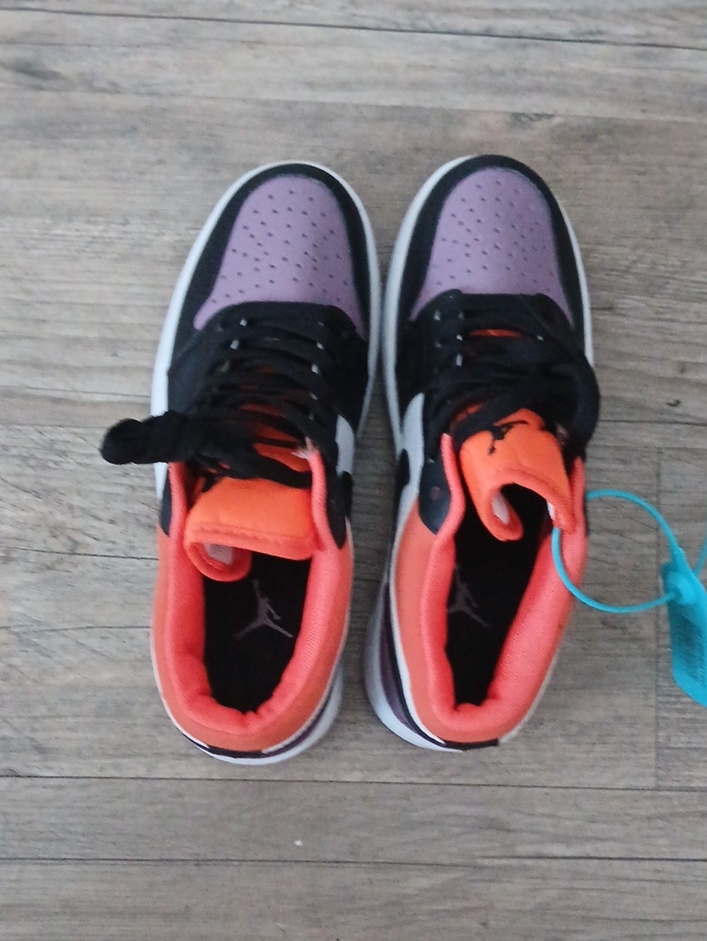 Air Jordan Low Top Sneakers in Lavender, Black & Orange